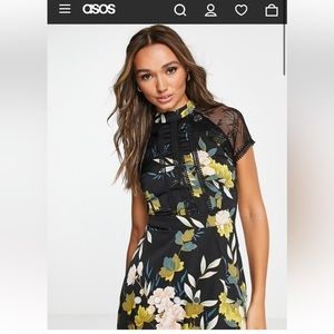 ASOS Liquprish London A Line Lace Detail Dress Size 10